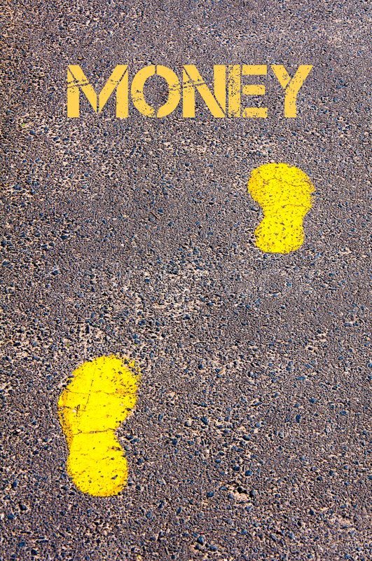 12830112-yellow-footsteps-on-sidewalk-towards-money-message